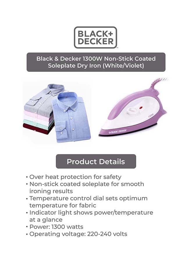 Dry Iron 1300.0 W F1500-B5 Purple/White