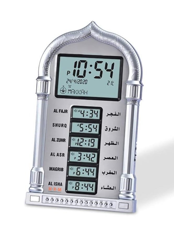 Large Islamic Prayer Clock With Azan Alarm And World Time Function Mosque Wall Clock For Global Prayer Times