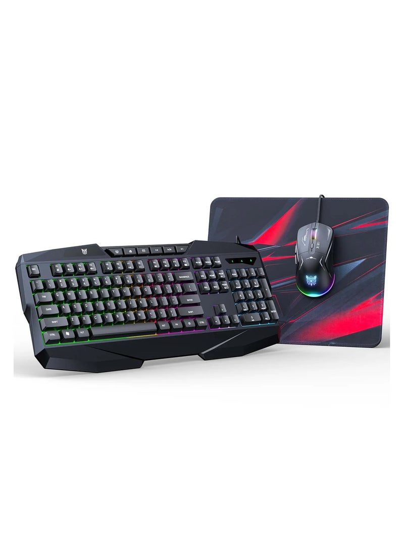 ONIKUMA TZ3006 3 in 1 Gaming Combo - G22 Keyboard / CW917 Mouse/ MP002 Mouse Pad