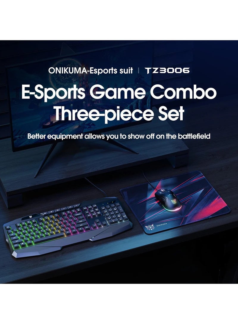 ONIKUMA TZ3006 3 in 1 Gaming Combo - G22 Keyboard / CW917 Mouse/ MP002 Mouse Pad