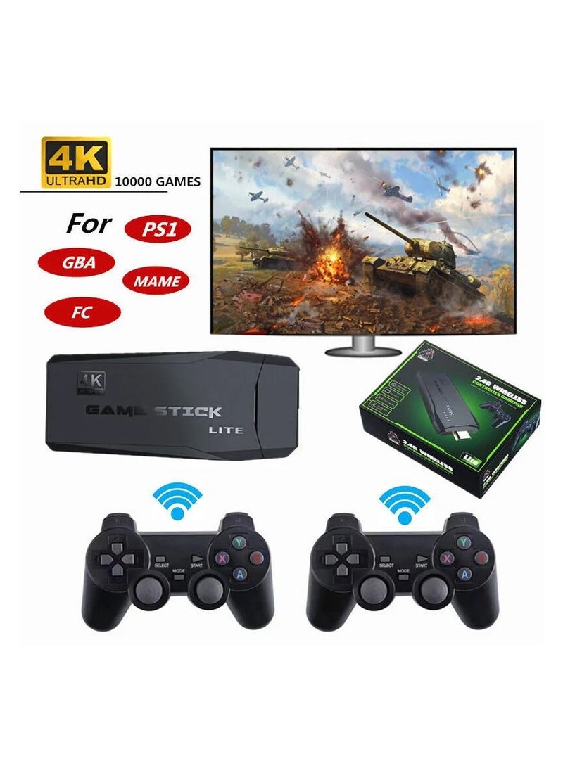 Video Game Stick Lite 4K Console 64G Built-in 20000 Games Retro Handheld TV Game Console 2 Wireless Controller