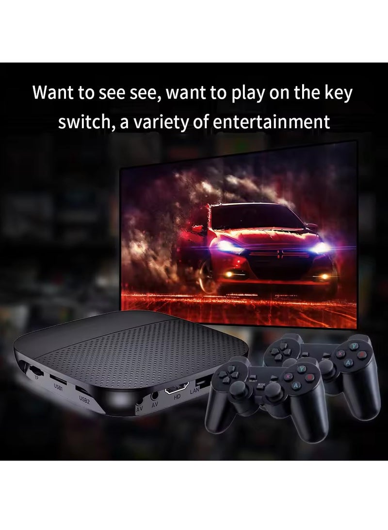 4K Android  Dual System HD TV BOX Video Game Console 64GB x2 Mini Wireless Gamepad