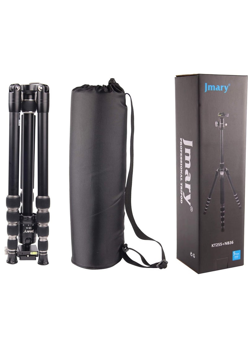 Jmary Techlife KT225+NB36-5 Feet Height Aluminium Alloy Professional Tripod and Monopod for All DSLR Cameras - Black