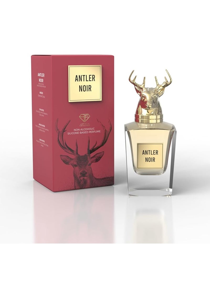 Saif Al Fares Antler Noir Signature Perfume | Unisex Long Lasting Alcohol-Free Spray | Oriental Citrus Head Notes | Exotic Scented & Fresh Body Mist With Luxurious Fragrance | 100 ml