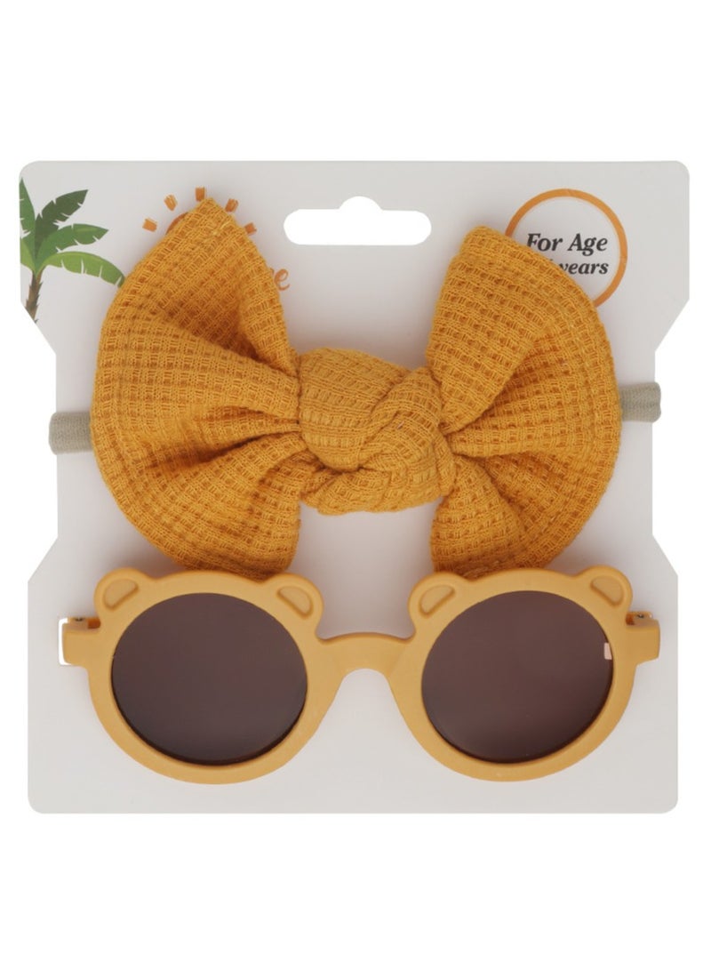 Aila Glasses and Headband Set For Babies and Girls - Mustard Yellow