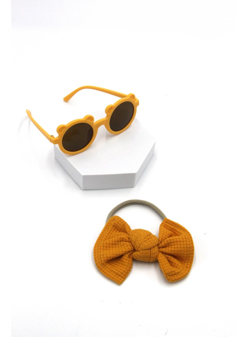 Aila Glasses and Headband Set For Babies and Girls - Mustard Yellow