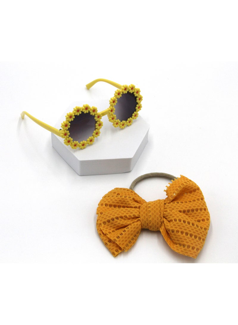 Zairah Glasses and Headband Set For Babies and Girls- Yellow