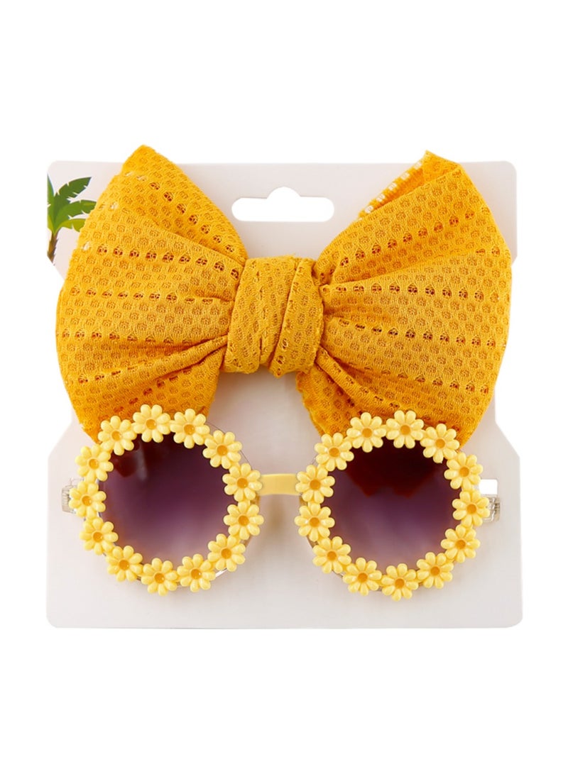 Zairah Glasses and Headband Set For Babies and Girls- Yellow