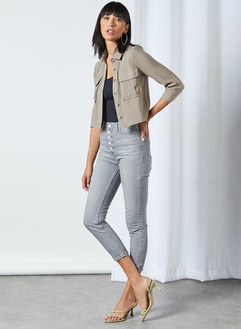 High-Rise Mom Jeans Grey