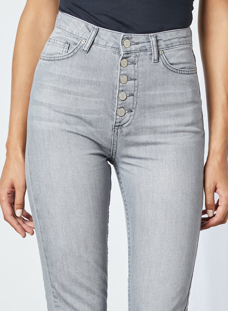 High-Rise Mom Jeans Grey