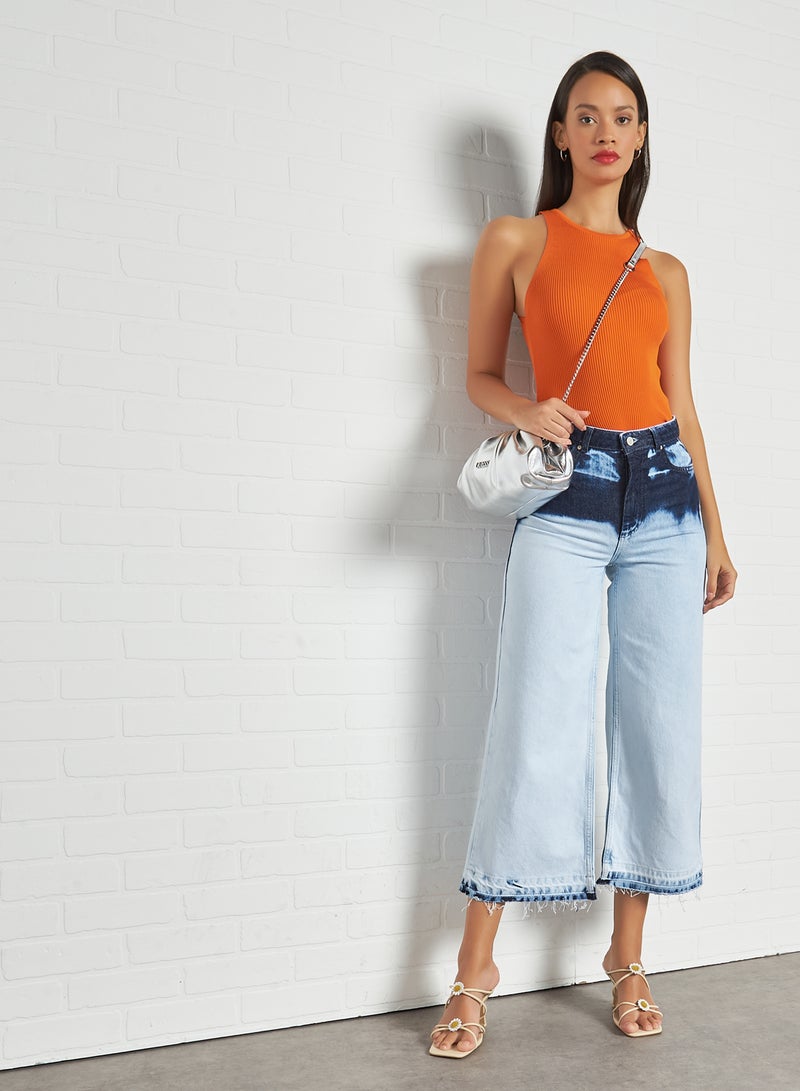 High-Waist Wide Leg Jeans Blue