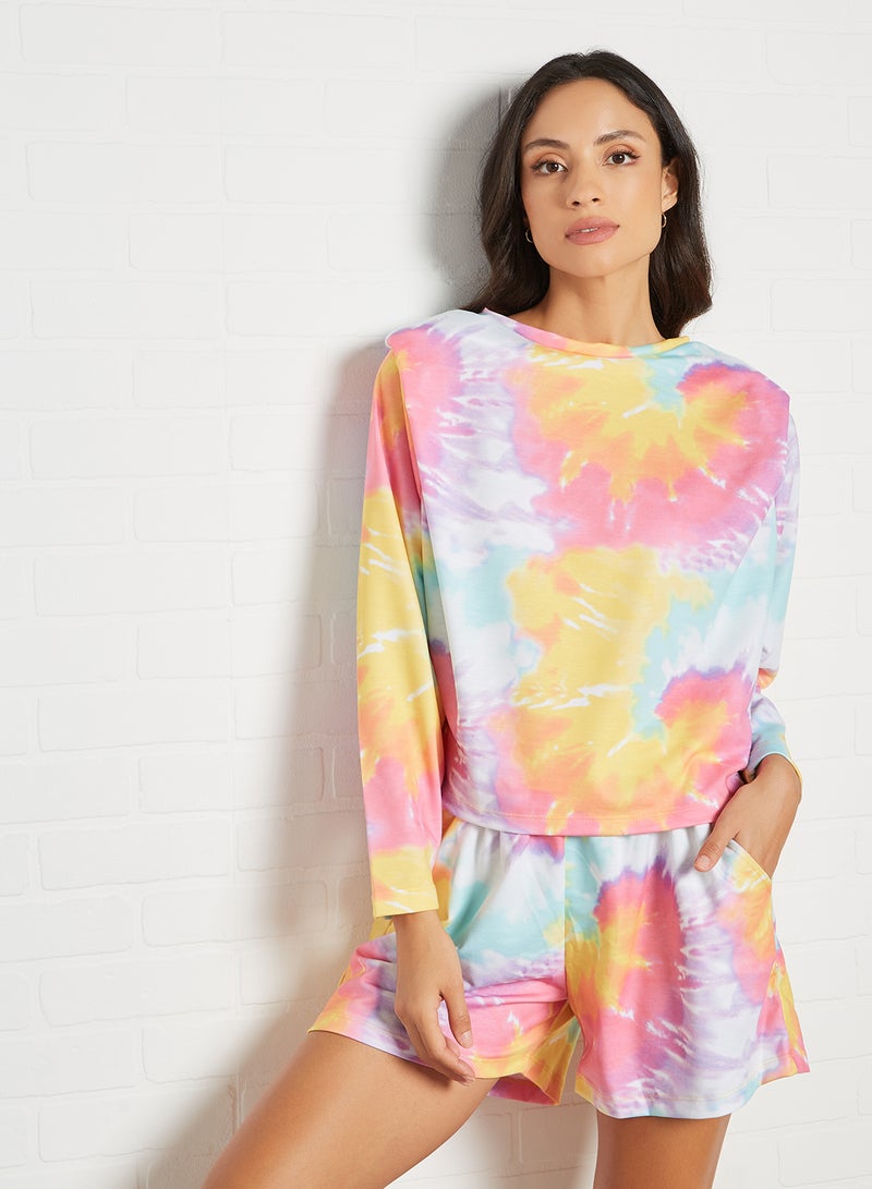 Tie-Dye T-Shirt and Shorts Set Multicolour