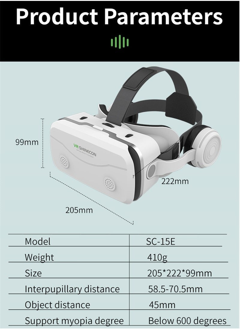 G15E VR Glasses IMAX 3D Movies Virtual Reality VR Glasses Google Cardboard Box VR Helmet for 4.7-7