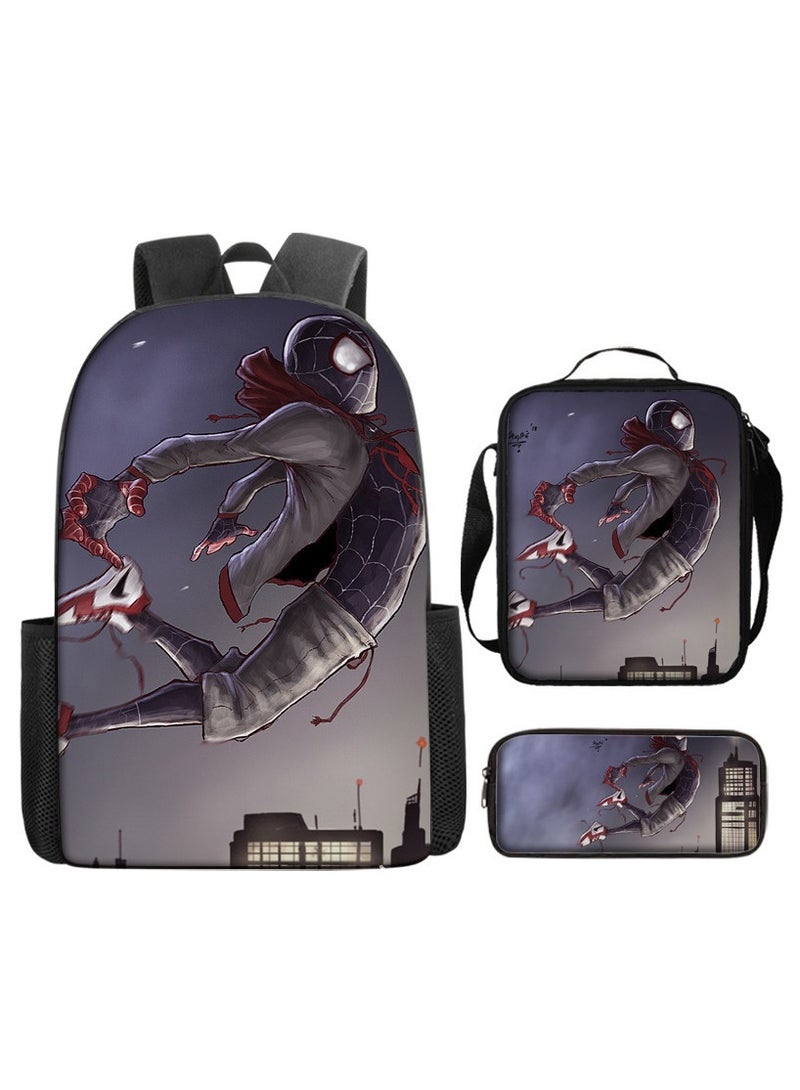 Spiderman Hero Cartoon Backpack Three-Piece Set 29*42*16cm