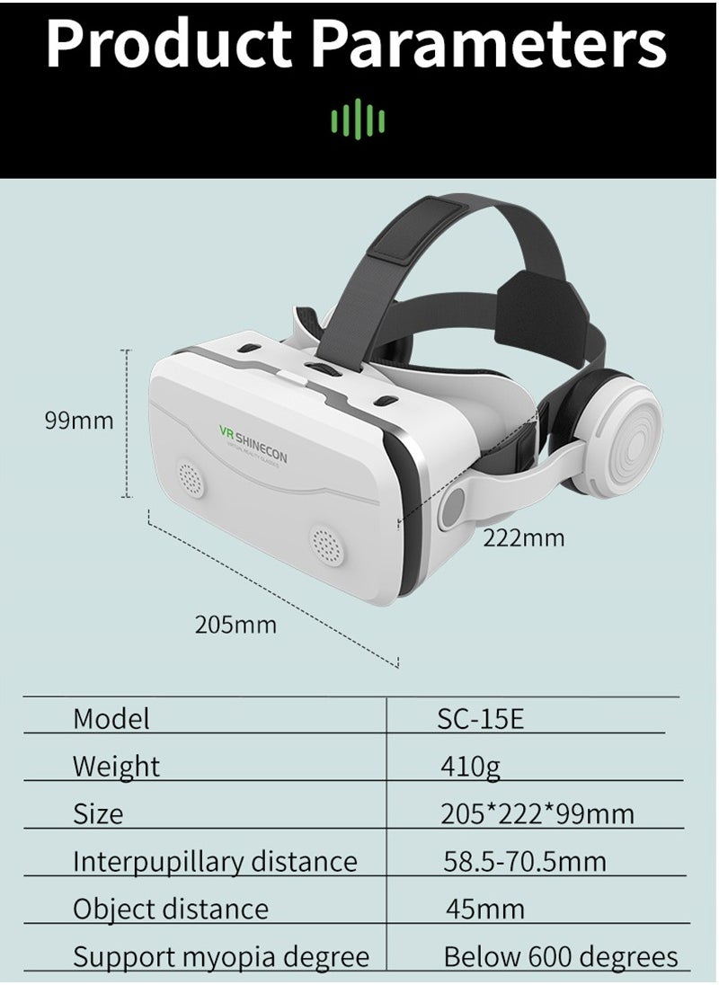 G15E VR Glasses IMAX 3D Movies Virtual Reality VR Glasses Google Cardboard Box VR Helmet for 4.7-7