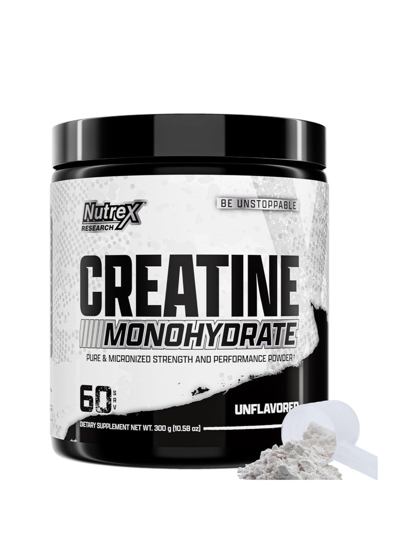 Nutrex Research Creatine Monohydrate Powder - 5g Micronized Creatine Per Serving, Unflavored, 60 Servings