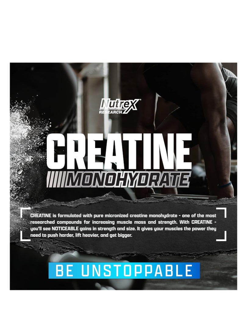 Nutrex Research Creatine Monohydrate Powder - 5g Micronized Creatine Per Serving, Unflavored, 60 Servings