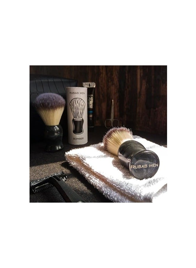 Luxuriously Soft Shaving Brush for Men |Bomber Edition| Experience Premium Cruelty-Free Bristles and Stylish Grey Bomber-Toned Ergonomic Handle for A Shave Like Never Before