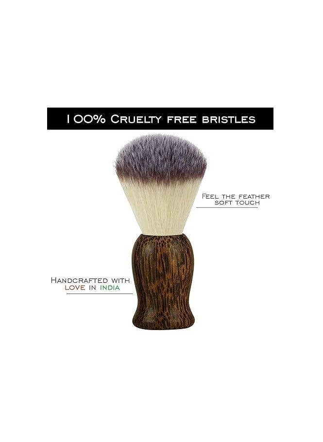 Premium Soft Shaving Brush for Men |Leopard Edition| Experience Luxury Shaving with Cruelty-Free Bristles & Classic Wooden Handle | Designed & Crafted in India