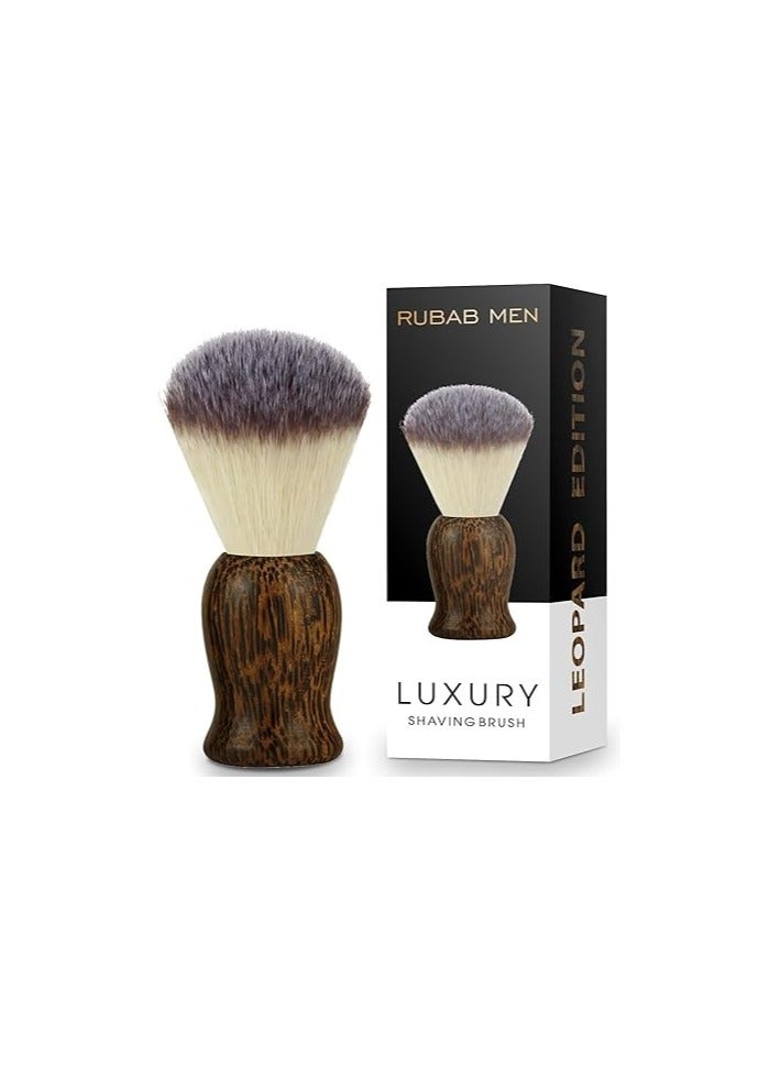 Premium Soft Shaving Brush for Men |Leopard Edition| Experience Luxury Shaving with Cruelty-Free Bristles & Classic Wooden Handle | Designed & Crafted in India