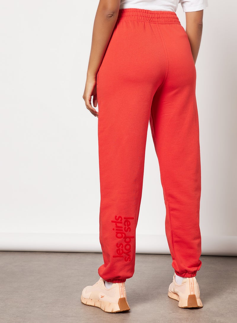 Basic Loose Fit Sweatpants Red