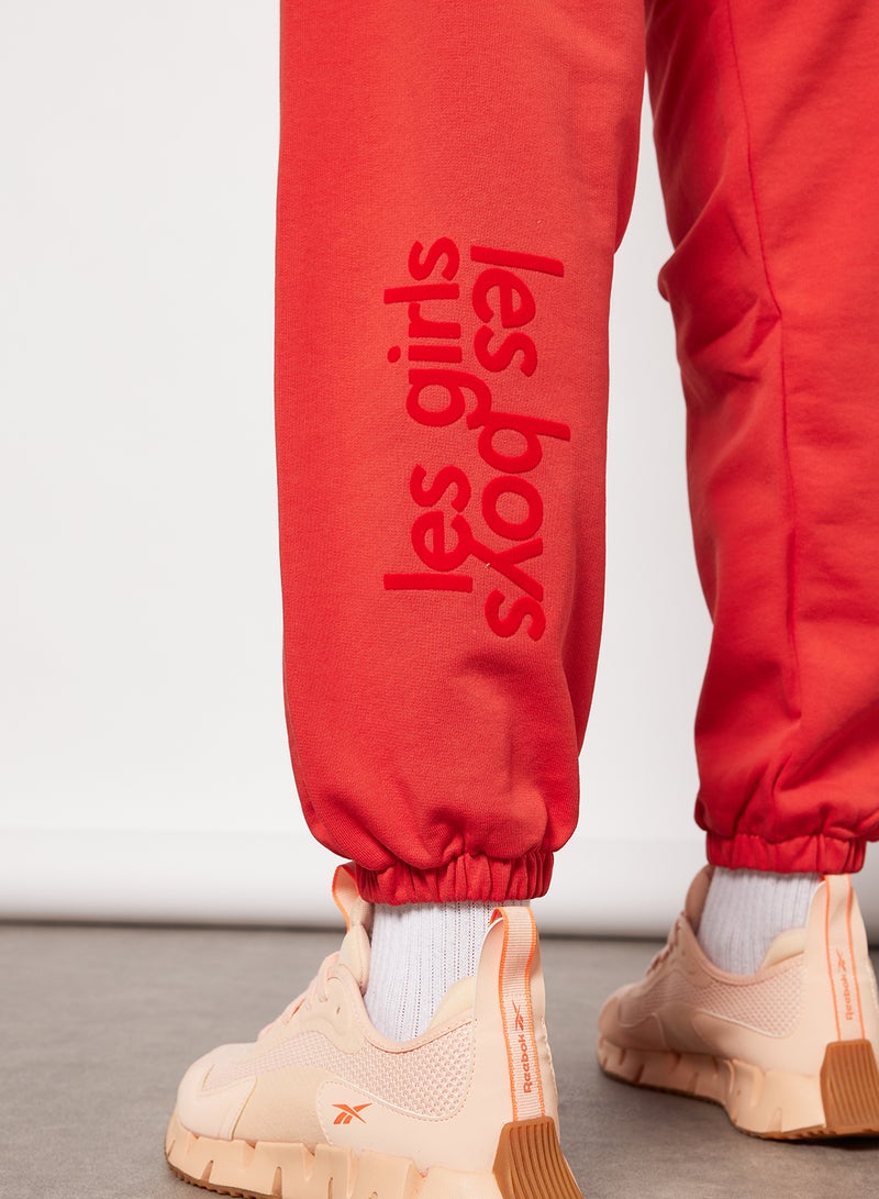 Basic Loose Fit Sweatpants Red