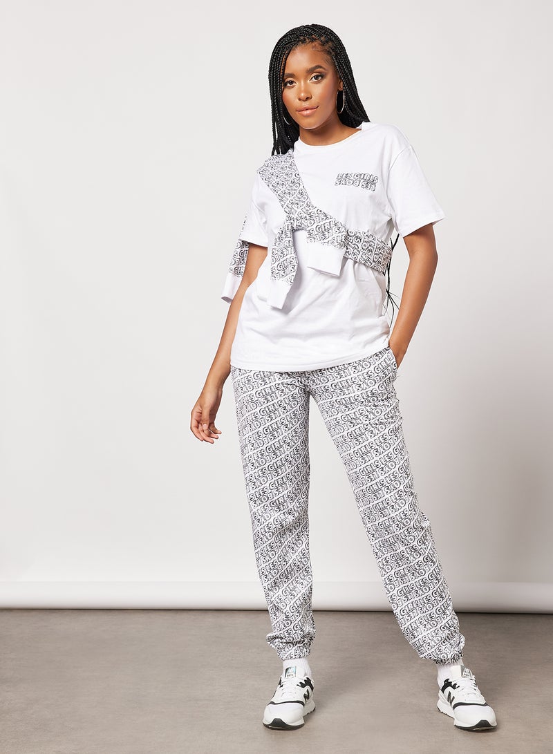 All-Over Print Joggers White