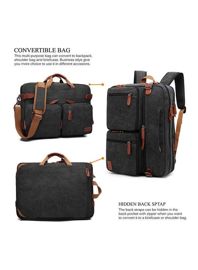 Convertible Multi-Functional Laptop Briefcase Black