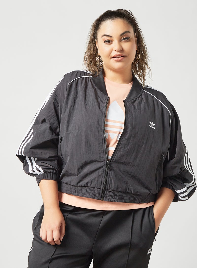 Plus Size Adicolor Cropped Track Jacket Black