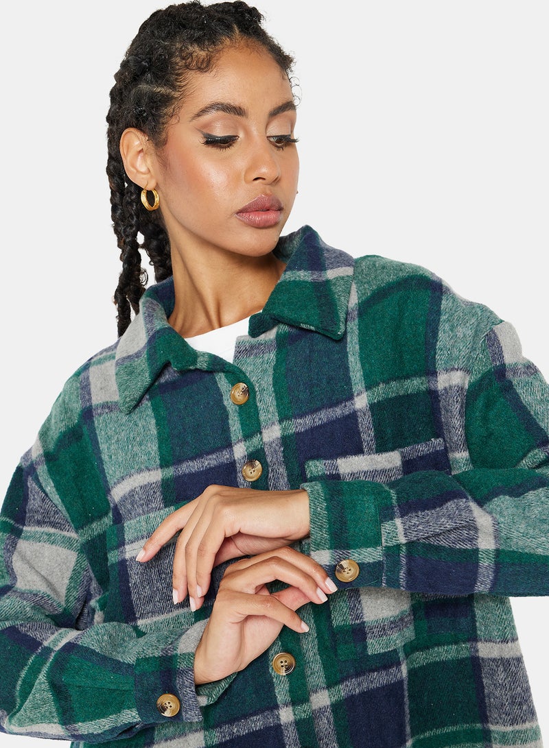 Checkered Relaxed Overcoat Multicolour