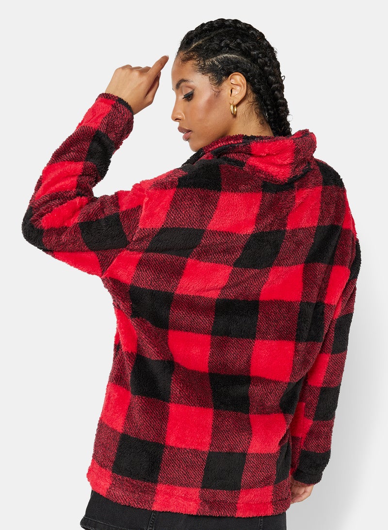 Checkered Relaxed Overcoat Multicolour