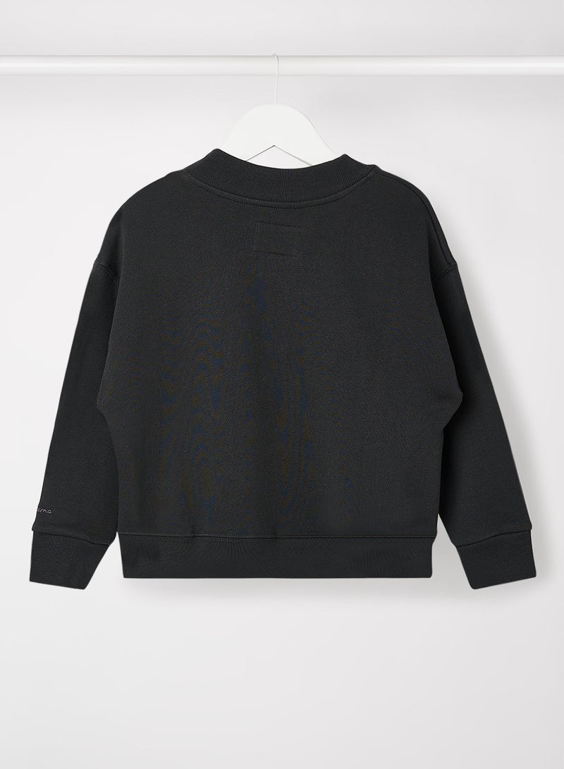 Kids Donna Textured Logo Sweatshirt Black