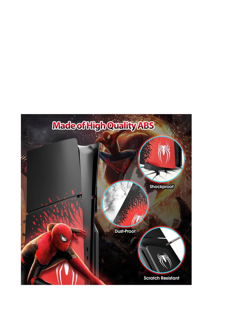 TRIX SLIM Disc Edition Face Plates Cover Skins for PS5 Console, Faceplate Protective Shell Replacement, Dustproof, Anti-Scratch (SPIDERMAN 2 EDITION)