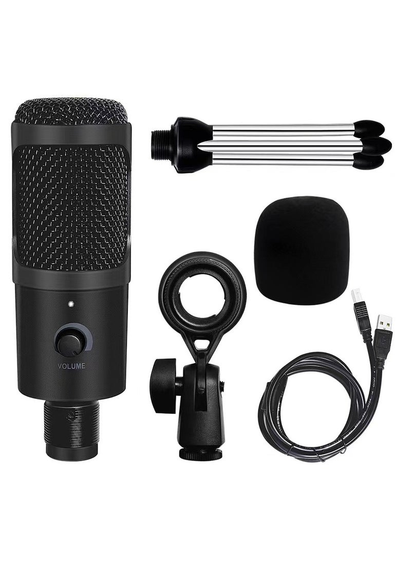 USB Condenser Microphone Kit with Tripod and Clip Stand