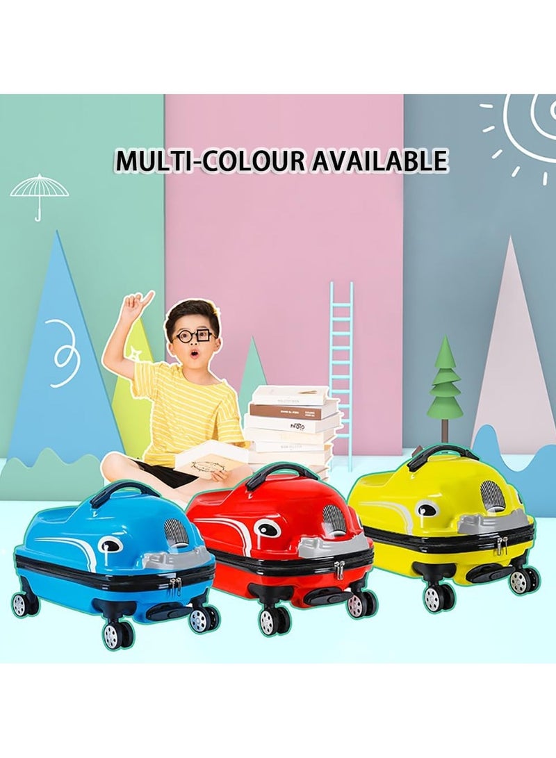 Kids Luggage Children's Travel Suitcase Kids Carry On Luggage 20 Inch Travel Luggage Hardside Rolling Suitcase Trolley Bag Case for Boys Toddlers Children Red Car