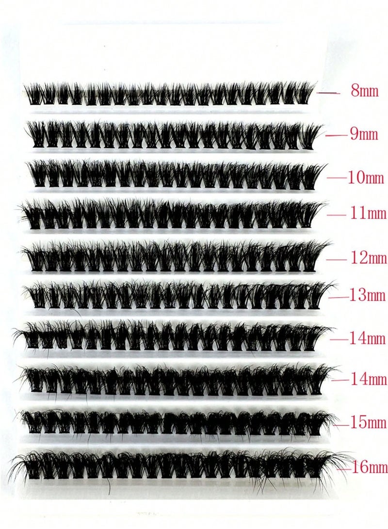 200Pcs D Curling Eyelashes MIX8-16mm Natural Eyelashes Volume Soft DIY Personalized Eyelashes Reusable Black