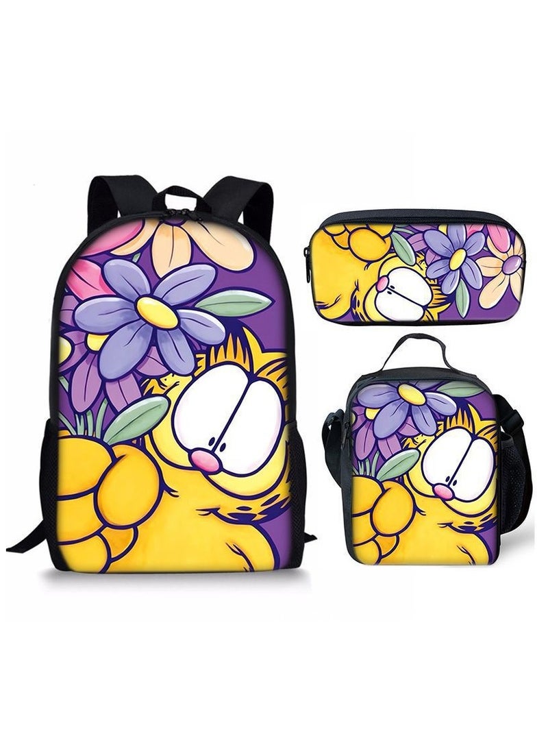 New Style Cartoon Student Backpack Three-Piece Set 29*42*16cm