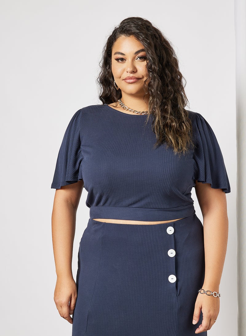 Plus Size Girasol T-Shirt Navy