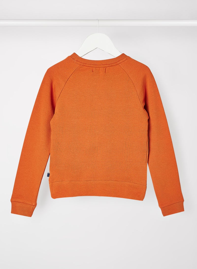 Kids/Teen Slogan Print Sweater Orange