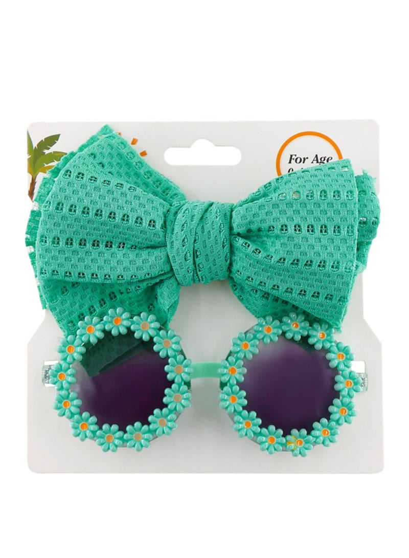 Zairah Glasses and Headband Set For Babies and Girls- Dark Green