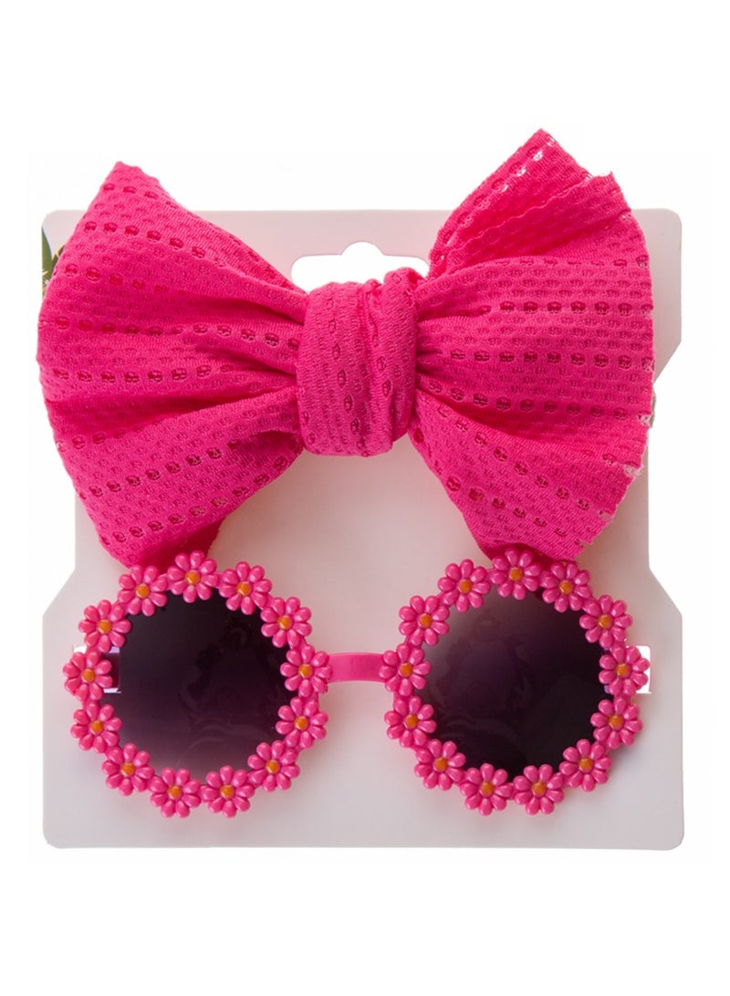 Zairah Glasses and Headband Set For Babies and Girls- Hot Pink