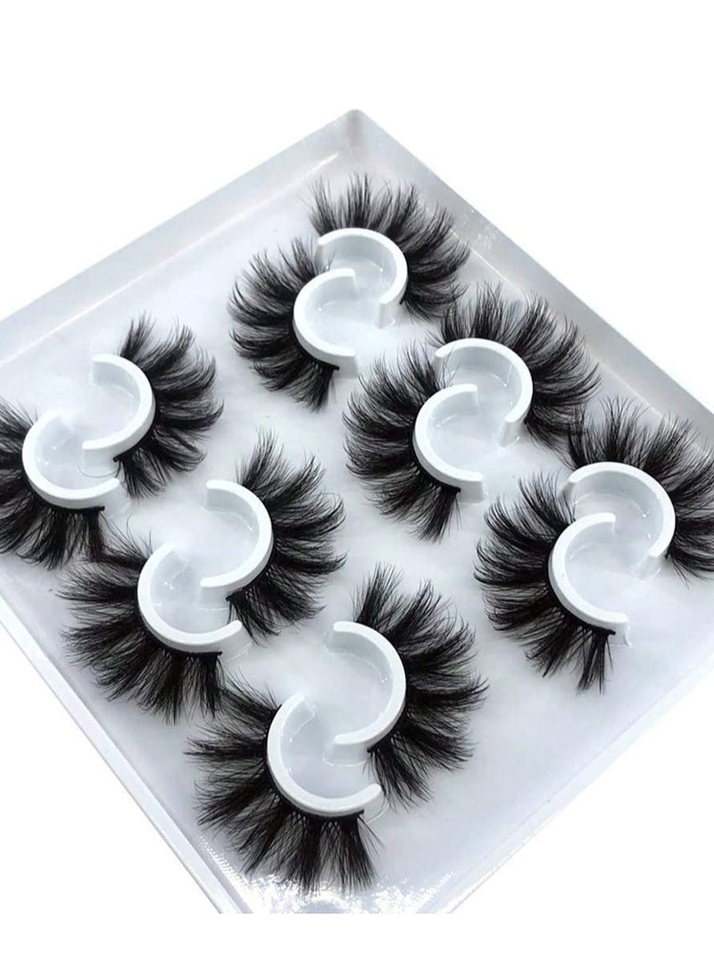 False Eyelashes 6 Pairs Fluffy Natural Faux Mink Strip 3D Lashes Long Thick Volume Fake Eye Lash Multipack