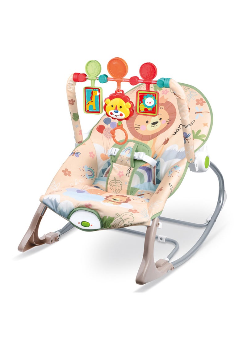 Multifunctional Baby Rockers, Cartoon Newborn Rocking Chair With Music And Toy, Can Sit And Lie, Baby Bouncer