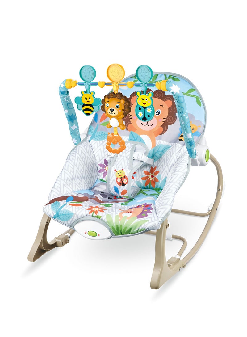 Multifunctional Baby Rockers, Cartoon Newborn Rocking Chair With Music And Toy, Can Sit And Lie, Baby Bouncer