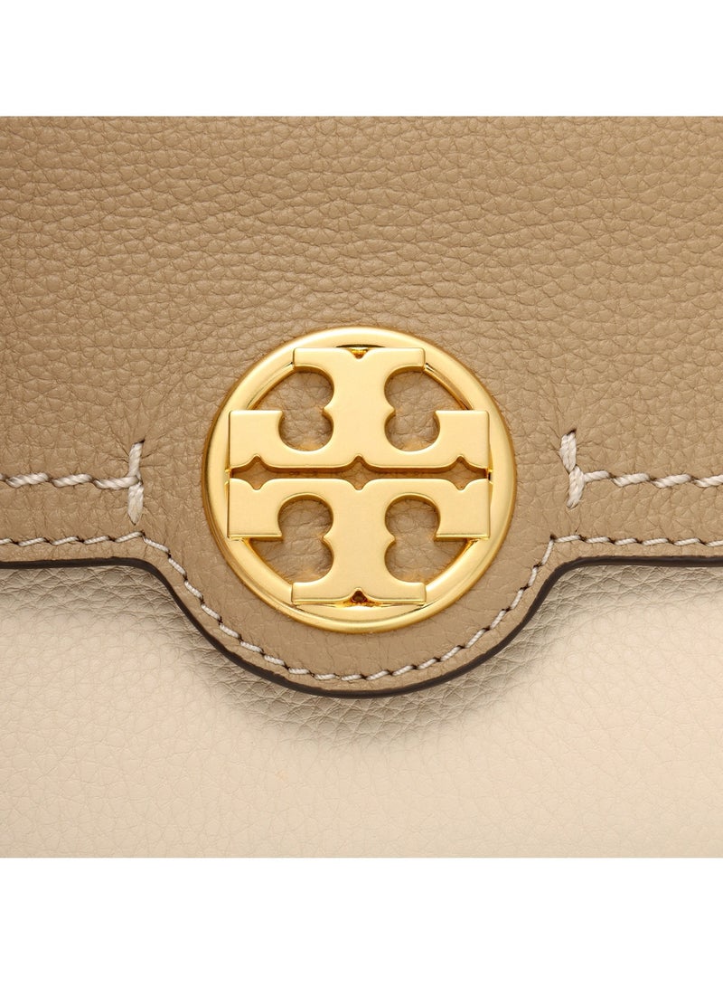 Tory Burch Miller Metal Double T Logo Flap Stitching Lychee Pattern Leather Shoulder Bag