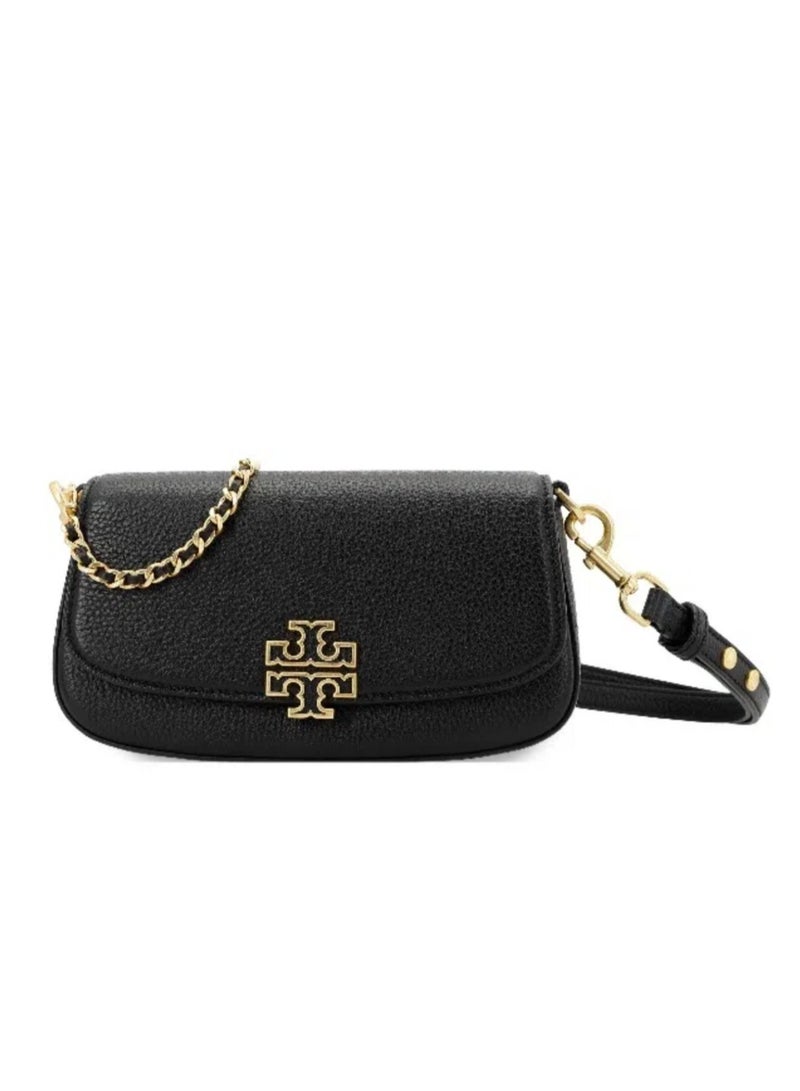 Tory Burch Britten Lychee Flap Leather Underarm Bag Shoulder Bag Crossbody Bag