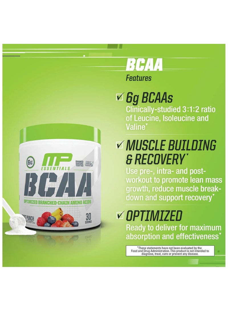 Musclepharm, BCAA, 258g, Fruit Punch, 30 Servings