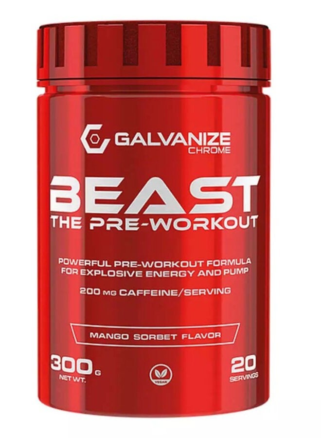 Galvanize, Beast, Pre Workout, Mango Sorbet, 300g, 20 Servings