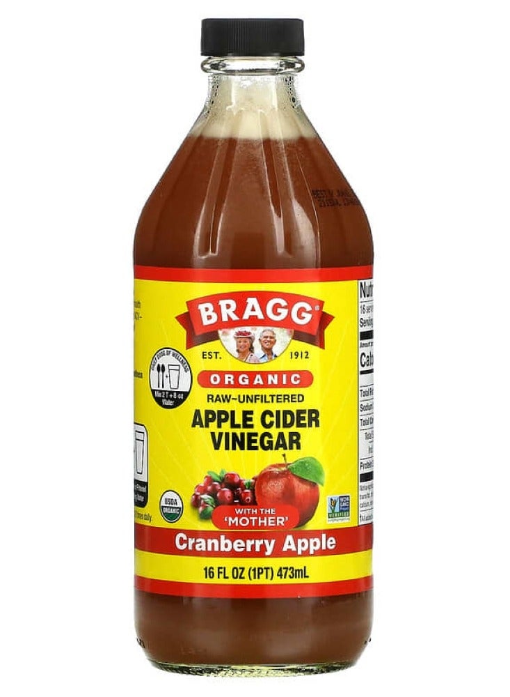 Bragg, Organic Apple Cider Vinegar With The 'Mother', Cranberry Apple, 16 fl oz (473 ml)