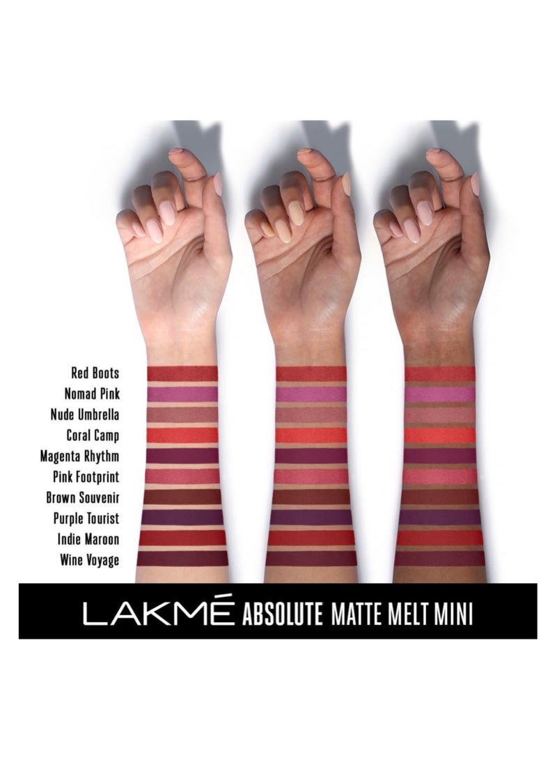 LAKMÉ Cushion Matte Lipstick, Red Wine, Long Lasting, Comfortable Velvet Matte Finish - Waterproof, Non Drying, Creamy Matte Bullet Lipstick, 4.5 G